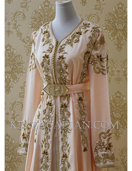 peach kaftan dress by KENZA