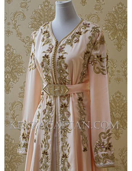 peach kaftan dress by KENZA