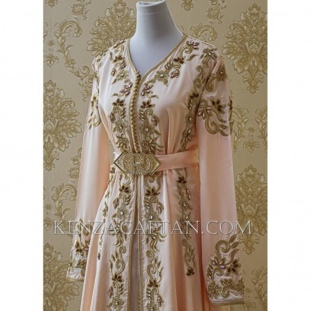 peach kaftan dress by KENZA