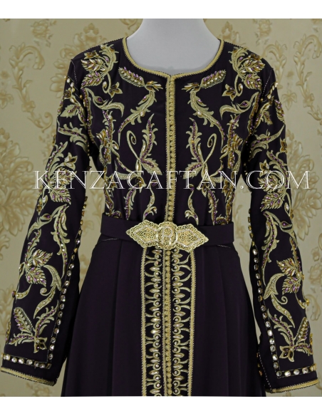 Caftan Najwa (Noir) - robe orientale mariage caftan noir takchita noir
