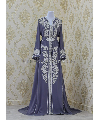 grey moroccan kaftan dress arabic 