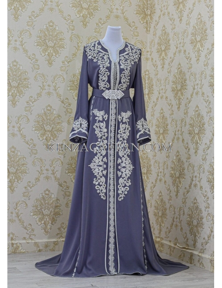 grey moroccan kaftan dress arabic 