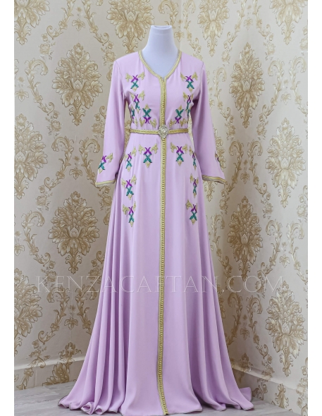 violet color kaftan dress