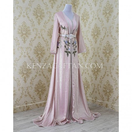 Vente caftan paris caftan rose by KENZA