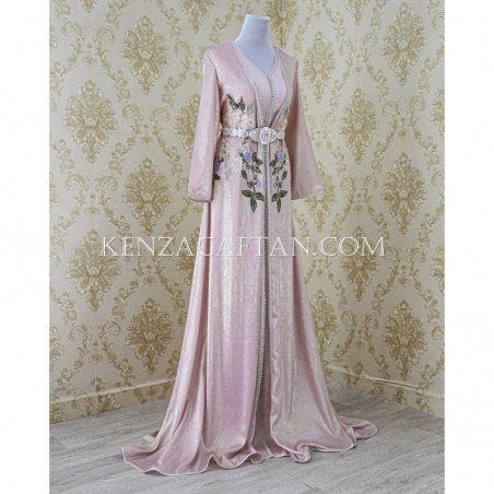 Takchita Ines - Vente caftan paris caftan rose by KENZA