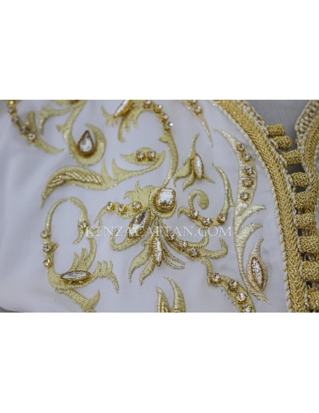 caftan Marocain blanc mariage JANA - robe orientale moderne blanche Sur Mesure by KenzaCaftan