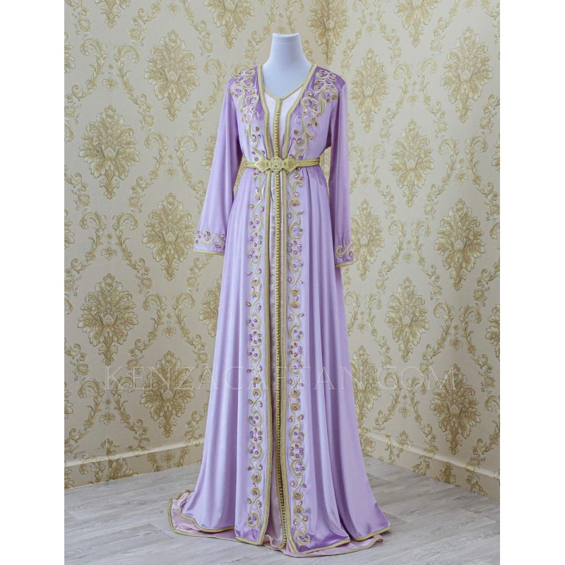 Takchita Imane - robe orientale mariage caftan mauve takchita mauve by KENZA