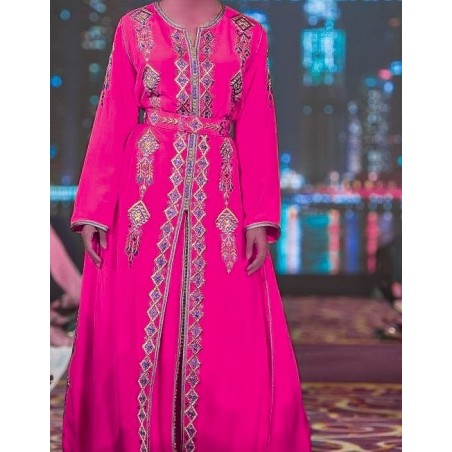 fushia kaftan dress