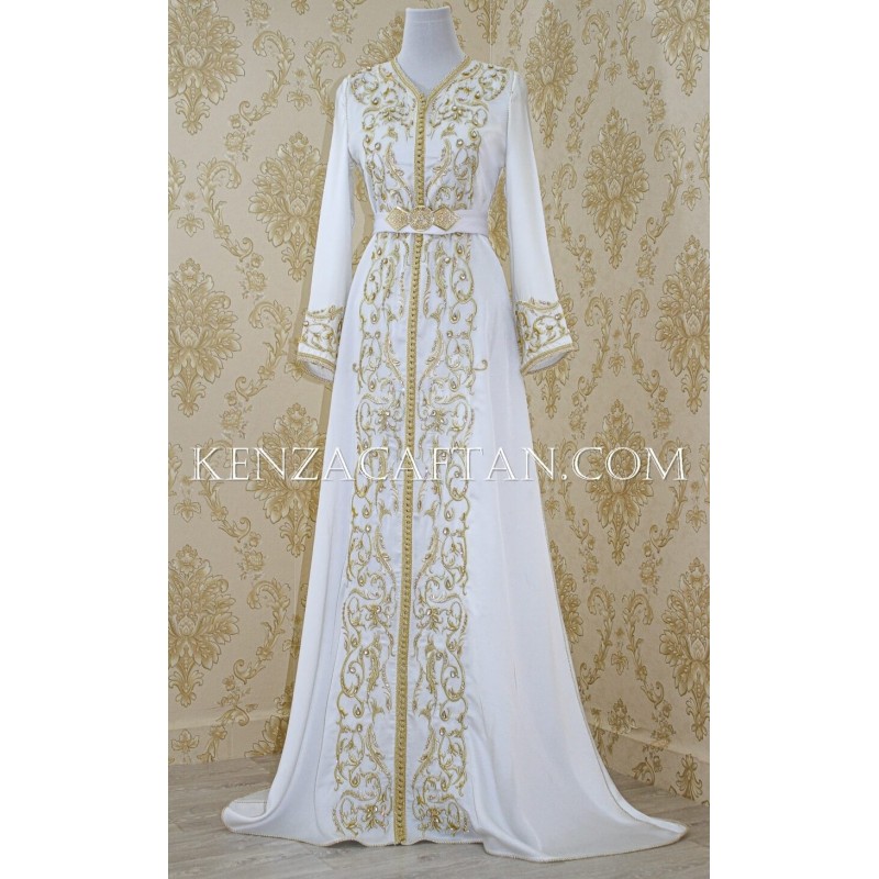 white Kaftan Dress Jana - boho wedding dress