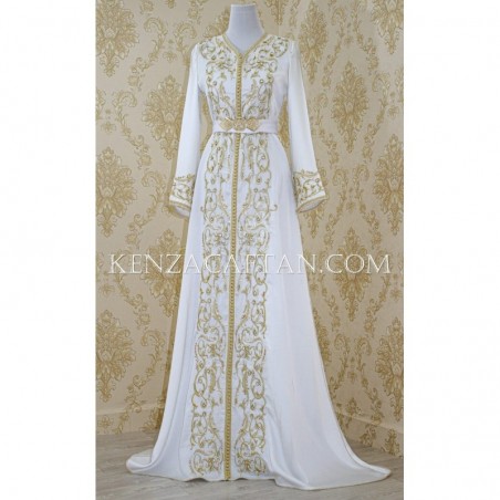 white Kaftan Dress Jana - boho wedding dress