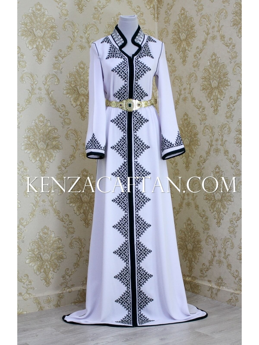 robe orientale moderne blanche Sur Mesure by KenzaCaftan