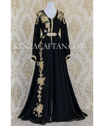 Caftan Yara Noir - Caftan de luxe noir ✅ Caftan original by KENZA