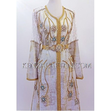 Caftan Wafa - caftan saumon