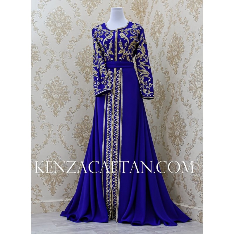 Takchita Toucha - caftan vente en ligne Caftan bleu roi by KENZA