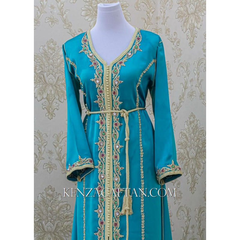 Green Kaftan dress Mina - 1