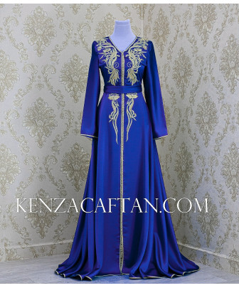 Caftan Firdaws Bleu roi - Caftan bleu roi by kenza