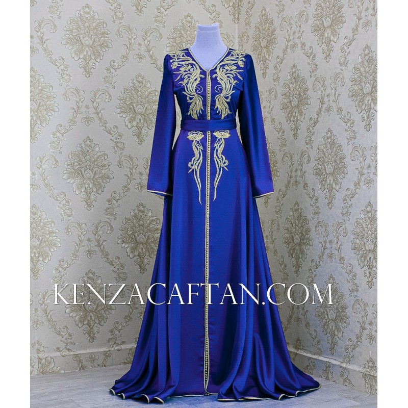 Caftan Firdaws Bleu roi - Caftan bleu roi by kenza