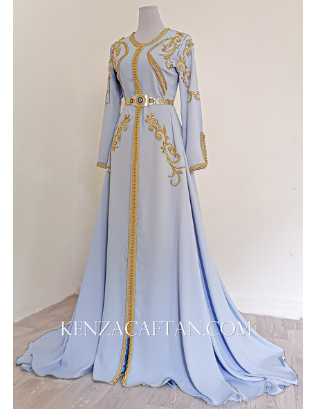 Blue Moroccan kaftan dress - 1