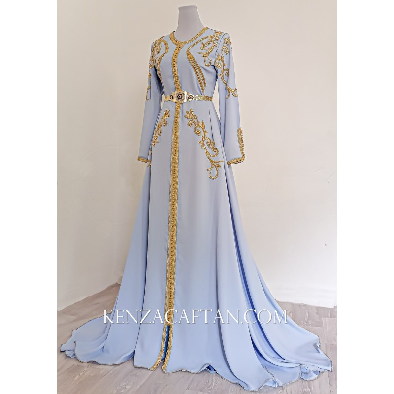 Blue Moroccan kaftan dress - 1