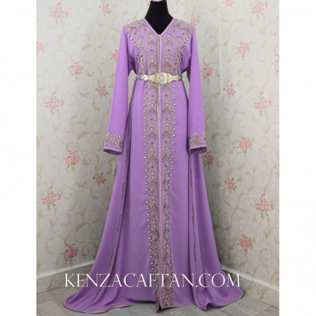 copy of Royal blue kaftan dress with hand beading - 1