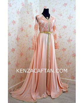 Peach kaftan dress - 1