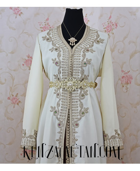 Ivory Moroccan Kaftan maxi Dress - 2