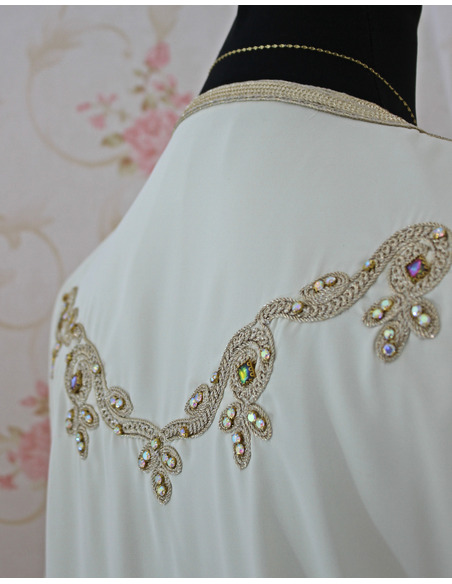Ivory Moroccan Kaftan maxi Dress - 3