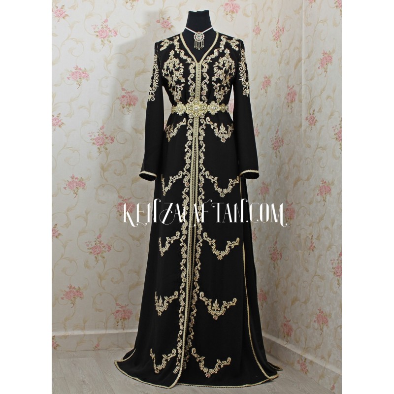 Black Moroccan Kaftan maxi Dress - 2