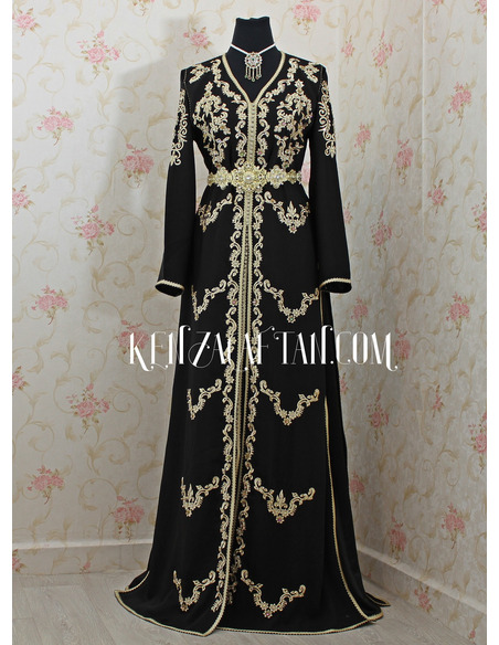 Black Moroccan Kaftan maxi Dress - 2