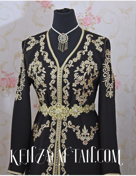 Black Moroccan Kaftan maxi Dress - 3