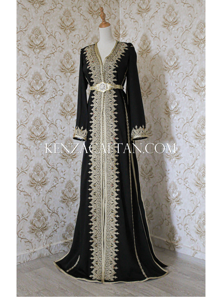 black kaftan dress