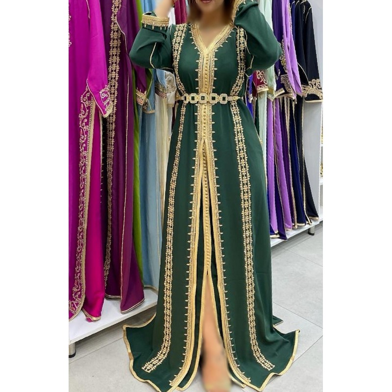 caftan vert et doré