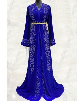 Caftan bleu roi - Caftan rouge