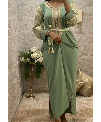 caftan vert - caftan orange