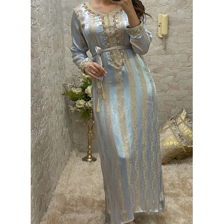 golden blue kaftan - 1