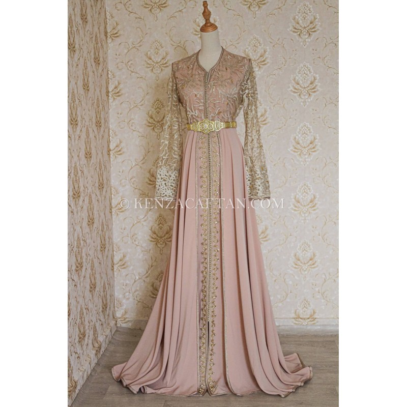 Takchita rose Inaya - caftan rose Inaya