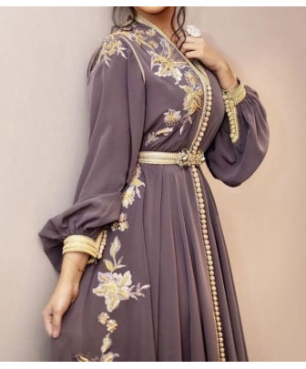 Authentic luxury moroccan brown kaftan dress 