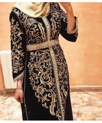 caftan velours noir