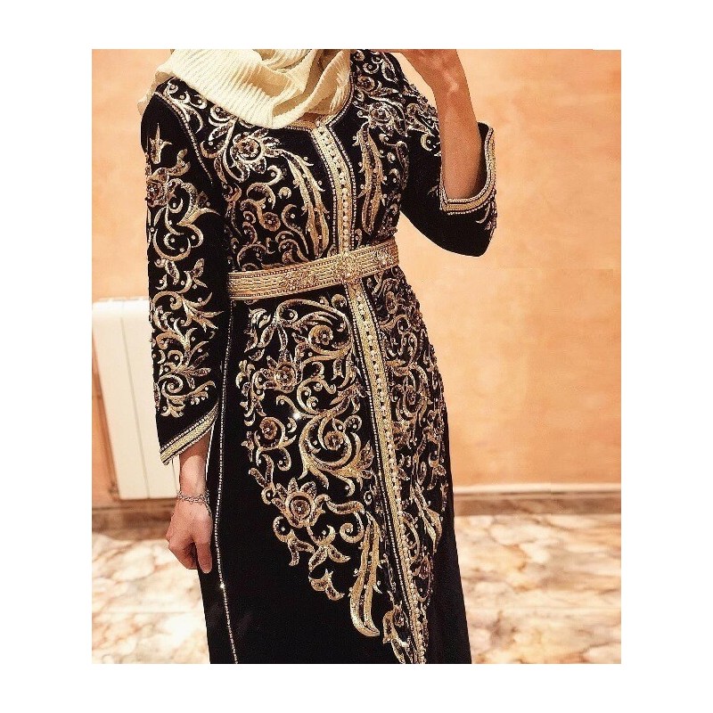 caftan velours noir