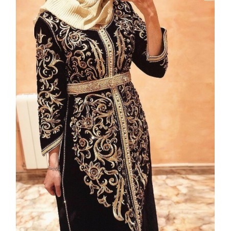 caftan velours noir