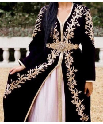 Luxury black kaftan dress