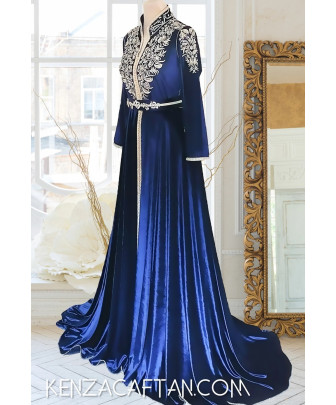 Caftan Talia - acheter caftan en ligne Caftan bleu velours