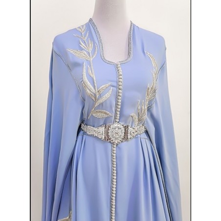 Caftan Fati - Caftan avec cape robe caftan bleu