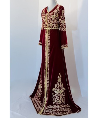 kaftan dress burgandy