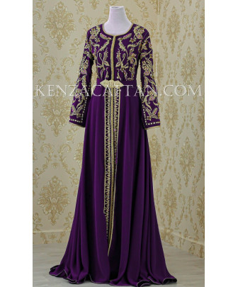 Caftan Najwa (mauve) - robe orientale mariage caftan mauve takchita mauve